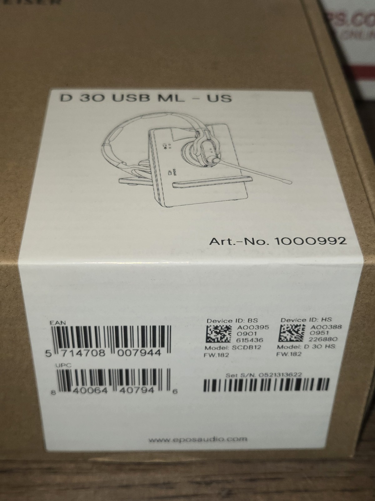 New EPOS Sennheiser D 10 BS 1000565 USB Wireless Headset With SCDB12 Stand NIB