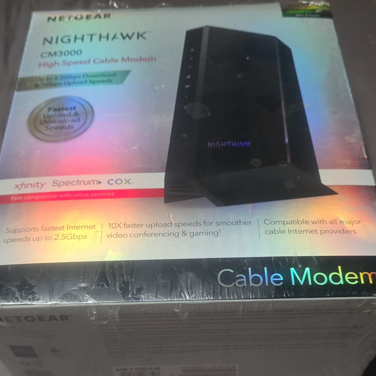 NETGEAR Nighthawk CM3000 DOCSIS 3.1 2.5Gbps Gaming Cable Modem Black