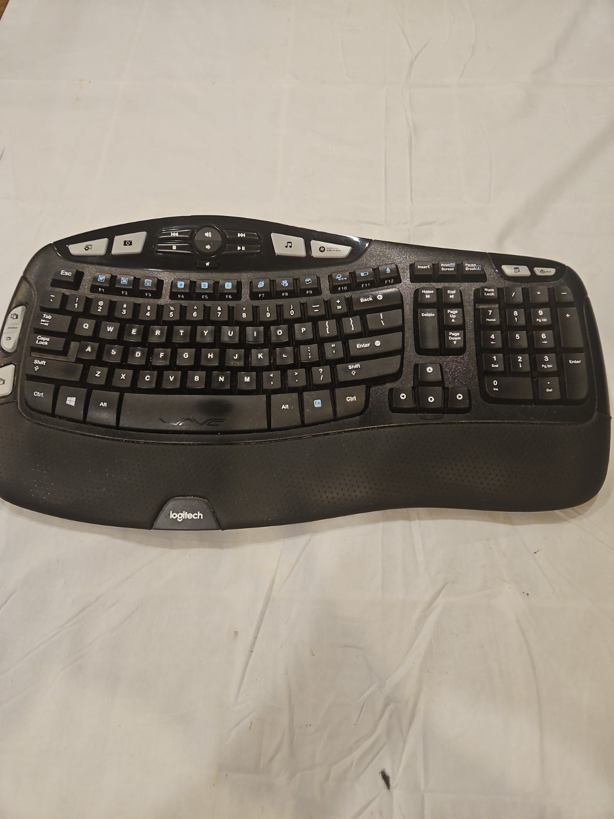 Logitech K350 Comfort Wave Wireless Ergonomic Keyboard Black No USB Dongle