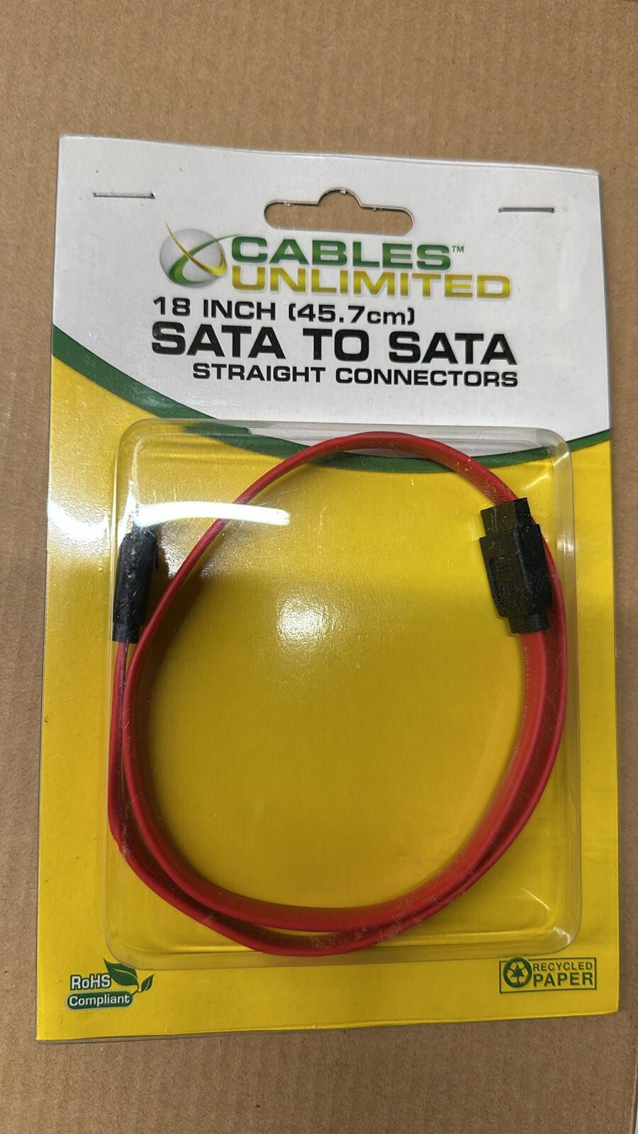 Lot Of 5 Cables Unlimited 18" Inch (FLT-6000-18) Serial ATA Cable