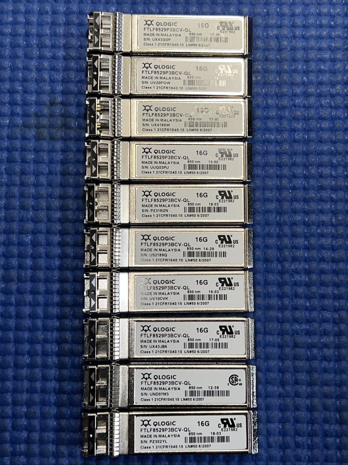 Lot of 10) QLogic FTLF8529P3BCV-QL 16GB SW SFP+ Transceiver 850NM