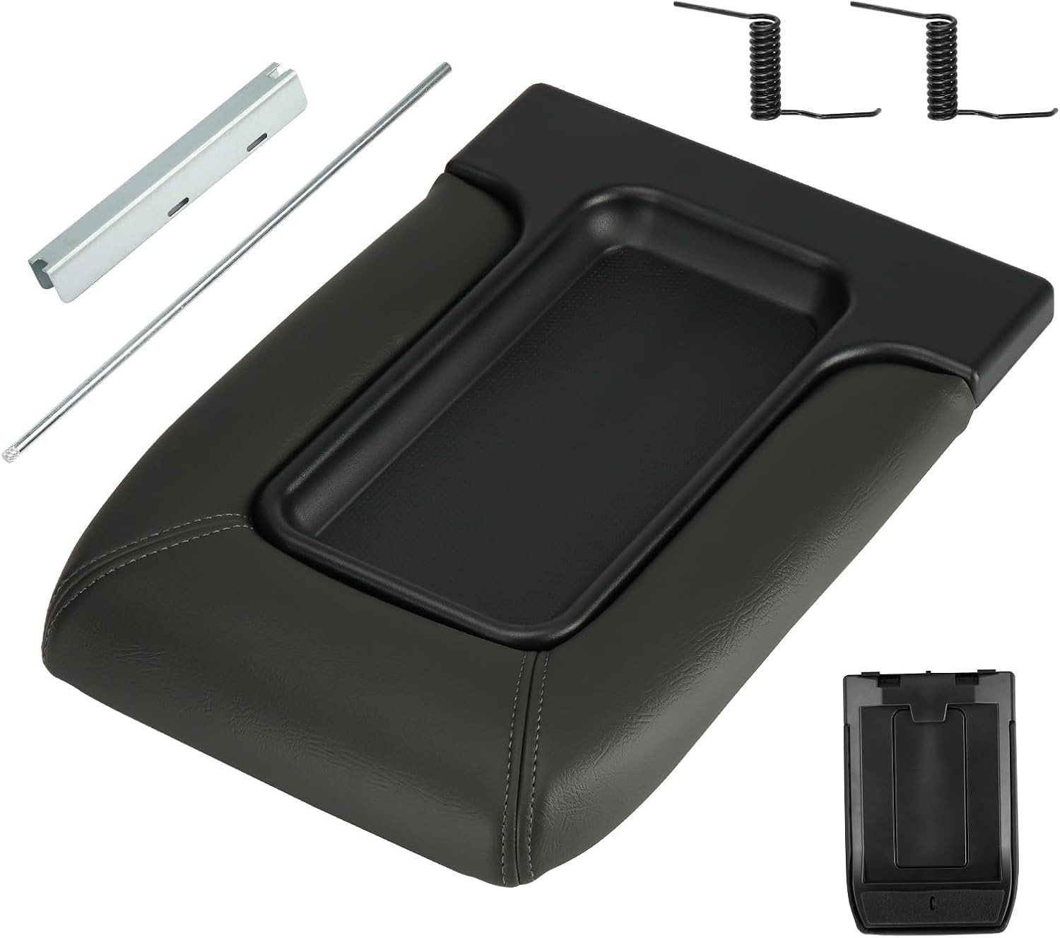 Youxmoto Center Console Lid Armrest Cover Fit for Chevy Silverado Dark Grey 