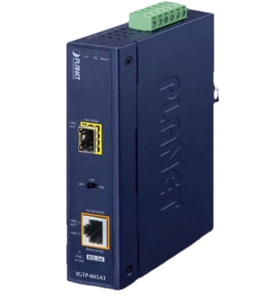 Lot Of 6 - PLANET IGTP-805AT 1000Base-SX / LX to 10/100/1000Base-T 802.3at PoE