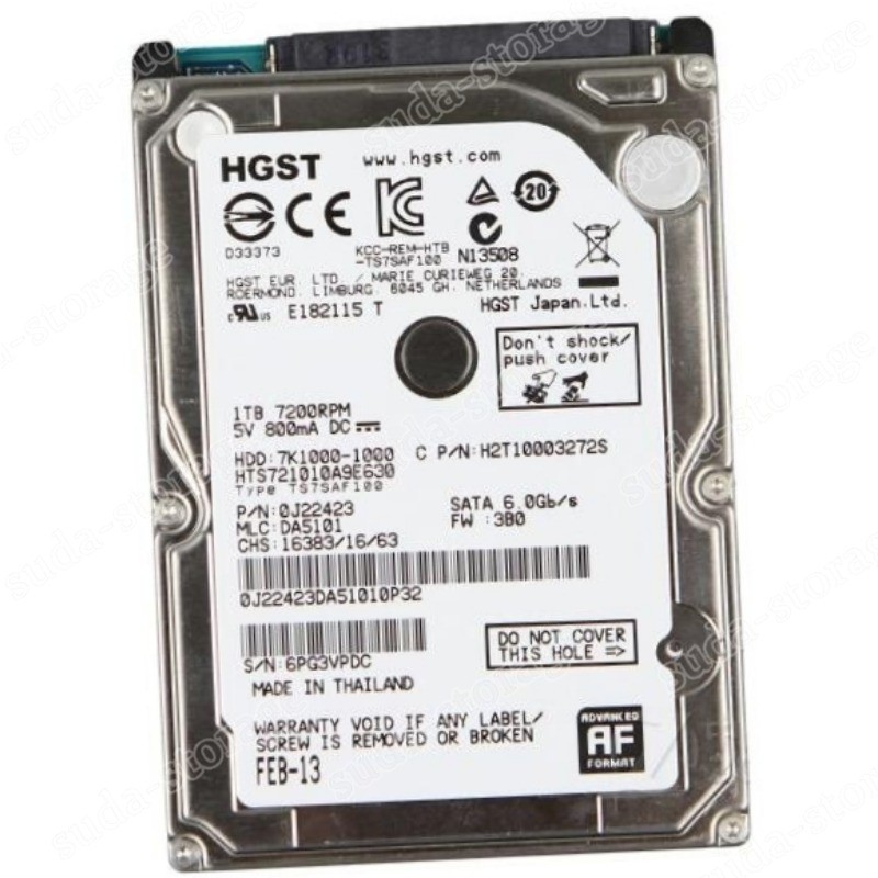 1PCS HGST 1TB 7200PRM HTS721010A9E630 32MB 6Gb/s SATA 2.5" Internal Hard Disk D