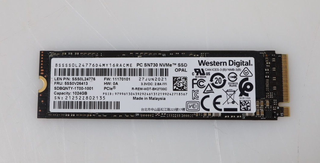 Western Digital 1TB SN730 M.2 2280 NVMe PCIe Gen3 x4 Solid State Drive SDBQNTY