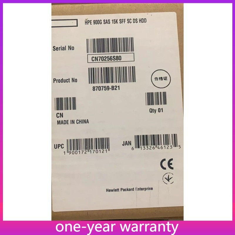 New870759-B21 870795-001 HPE 900GB SAS 12G 15K SFF SC DS HDD Hard Drive