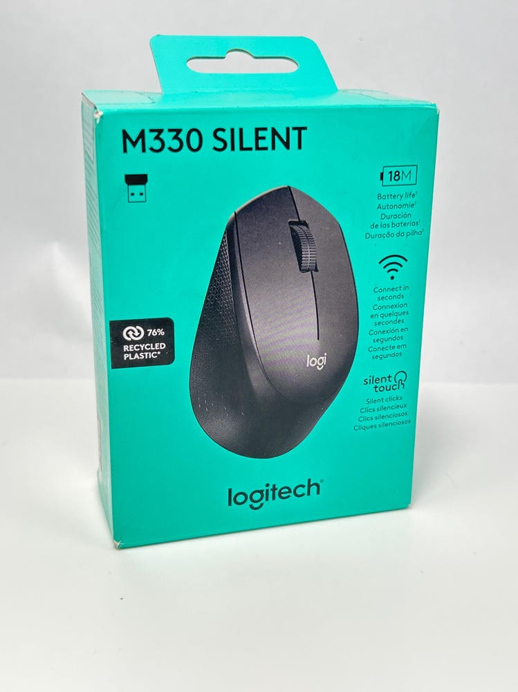 Logitech M330 Silent Plus Wireless Optical Mouse USB-A Receiver 1000 DPI, Black