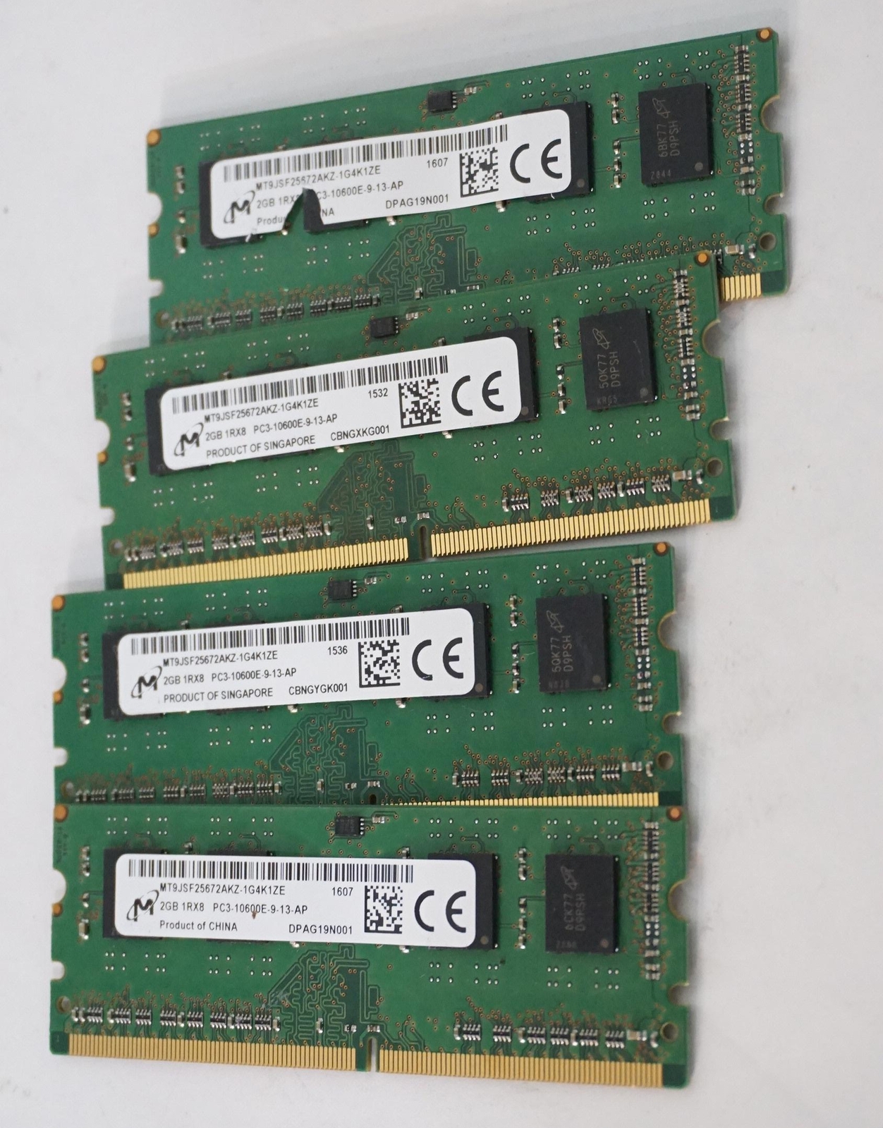 MICRON 8GB (4X2GB) 1RX8 PC3-10600E ECC SO-DIMM MEMORY RAM MT9JSF25672AKZ-1G4K1ZE