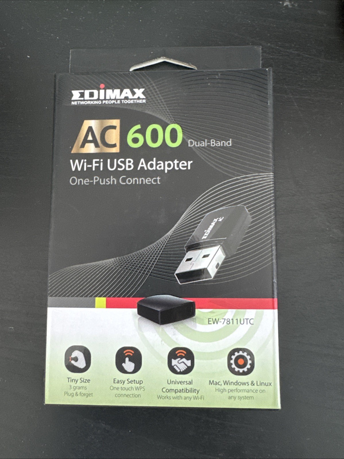 Edimax EW-7811UAC AC600 Dual Band WiFi USB Adapter High Gain Antenna  - NEW