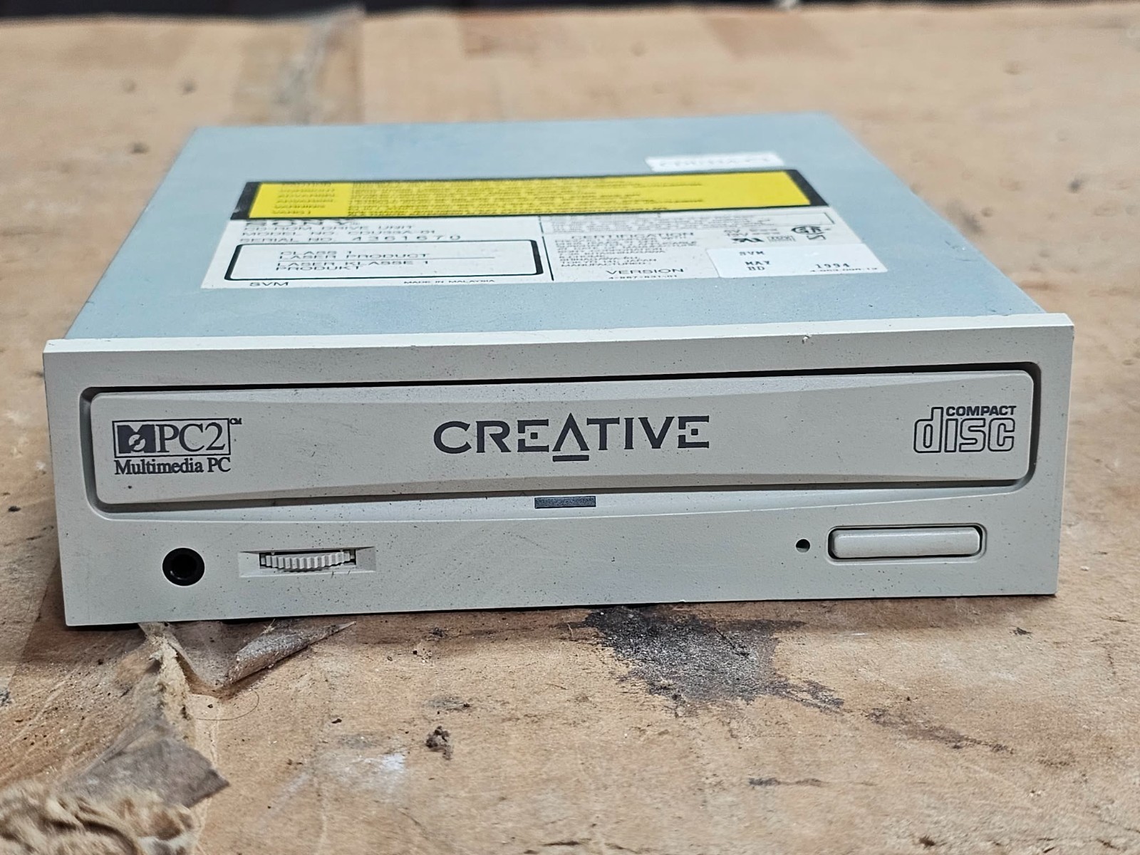 Sony CDU33A CD-Rom Creative Sound Blaster MPC2 Optical Drive IBM XT/AT/386/486