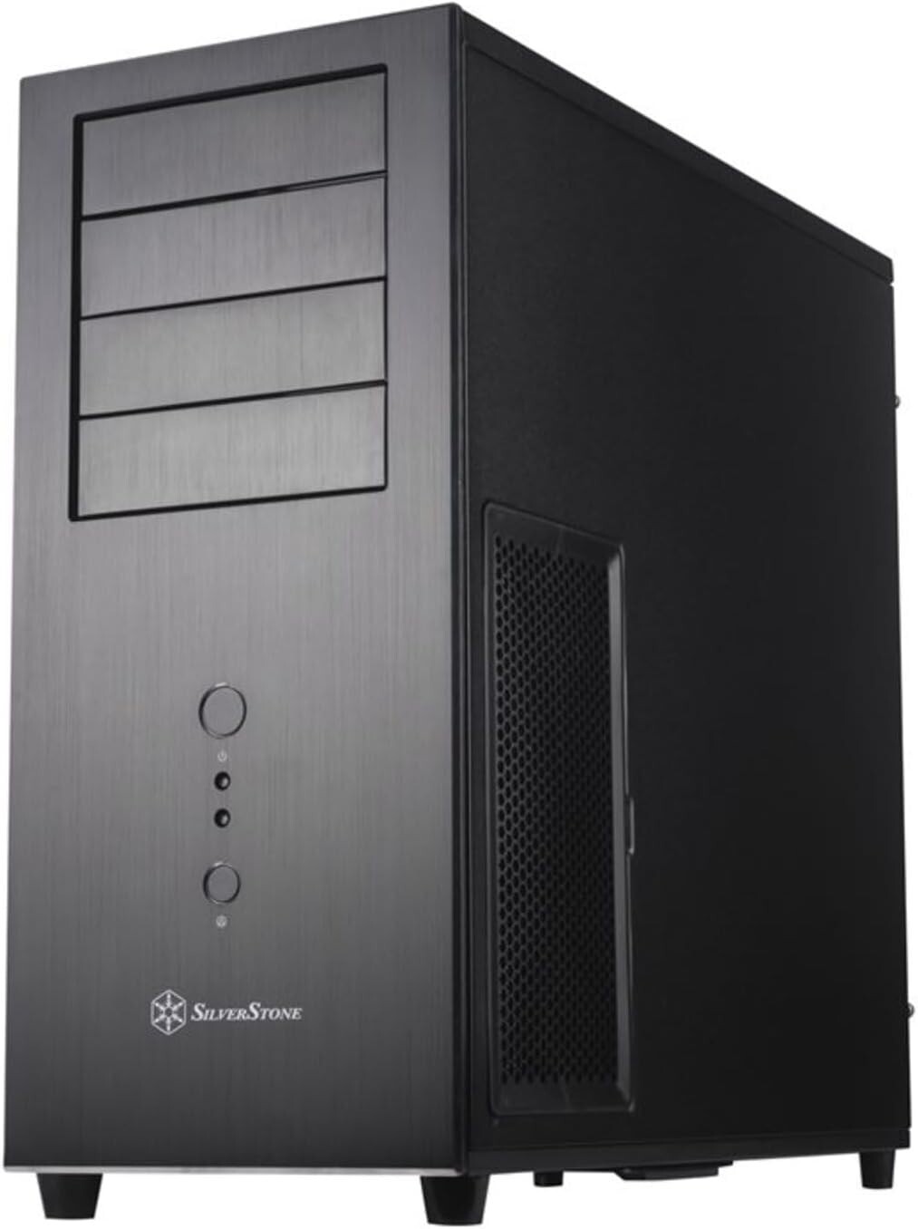 SilverStone Temjin Series SST-TJ04B-E Black Aluminum front panel, steel body