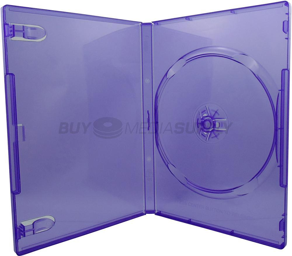 14mm Standard Clear Purple 1 Disc DVD Case Lot