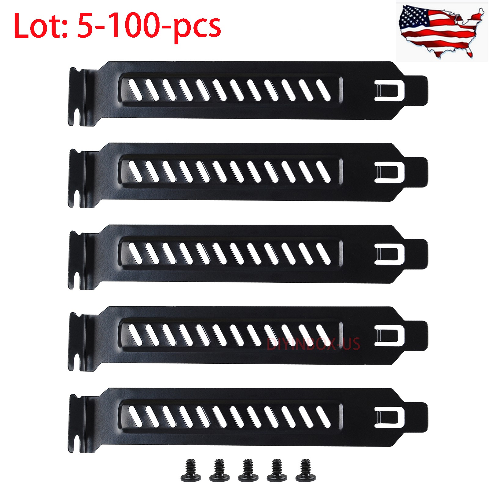 Lot Black PCI Slot Cover Dust Filter Blanking Plate Cover Bracket Open PCI Slots