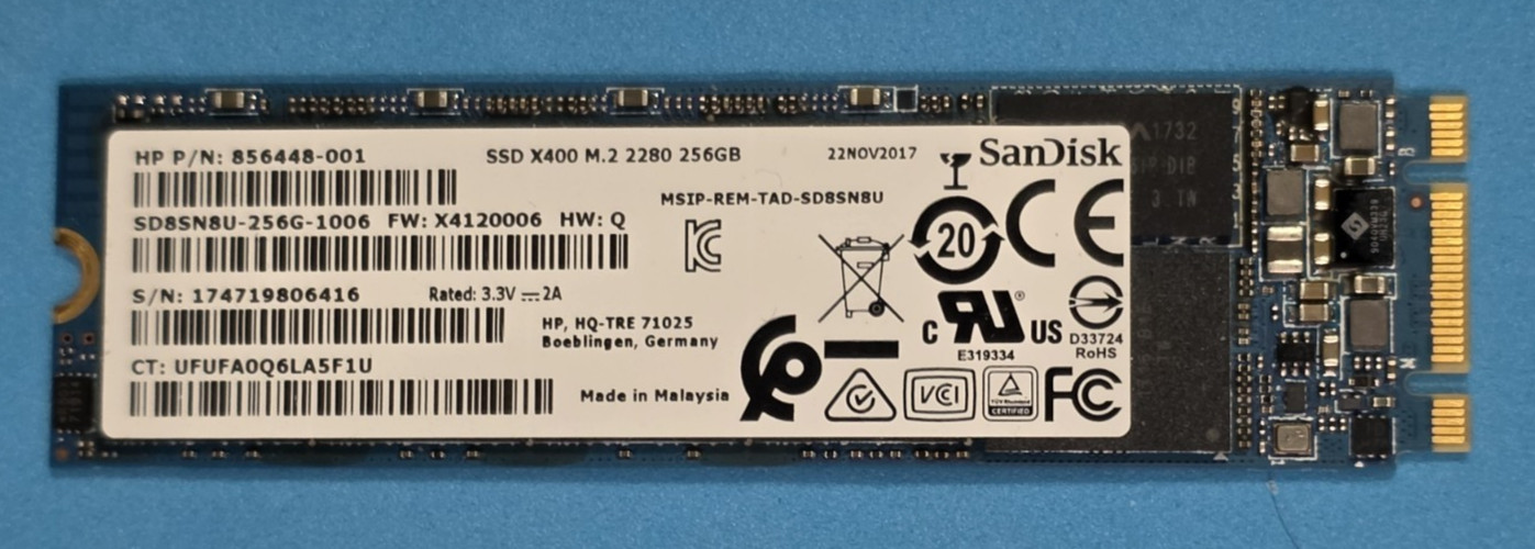 SANDISK / HP - X400 256GB SATA M.2 SSD SOLID STATE HARD DRIVE SD9SN8W-256G-1006