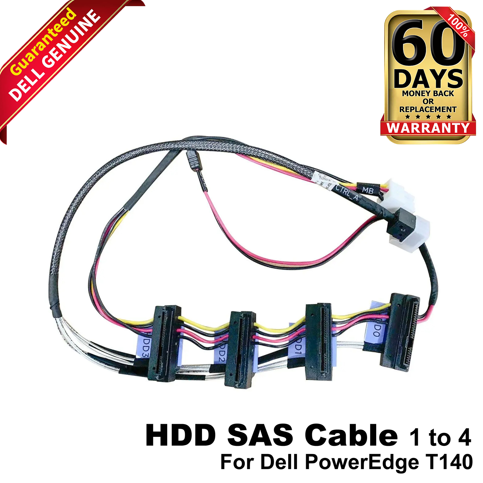 Lot 10 Dell PowerEdge T130 T140 1x SFF-8643 to 4x SFF-8482 SAS Cable H330 KFXNG