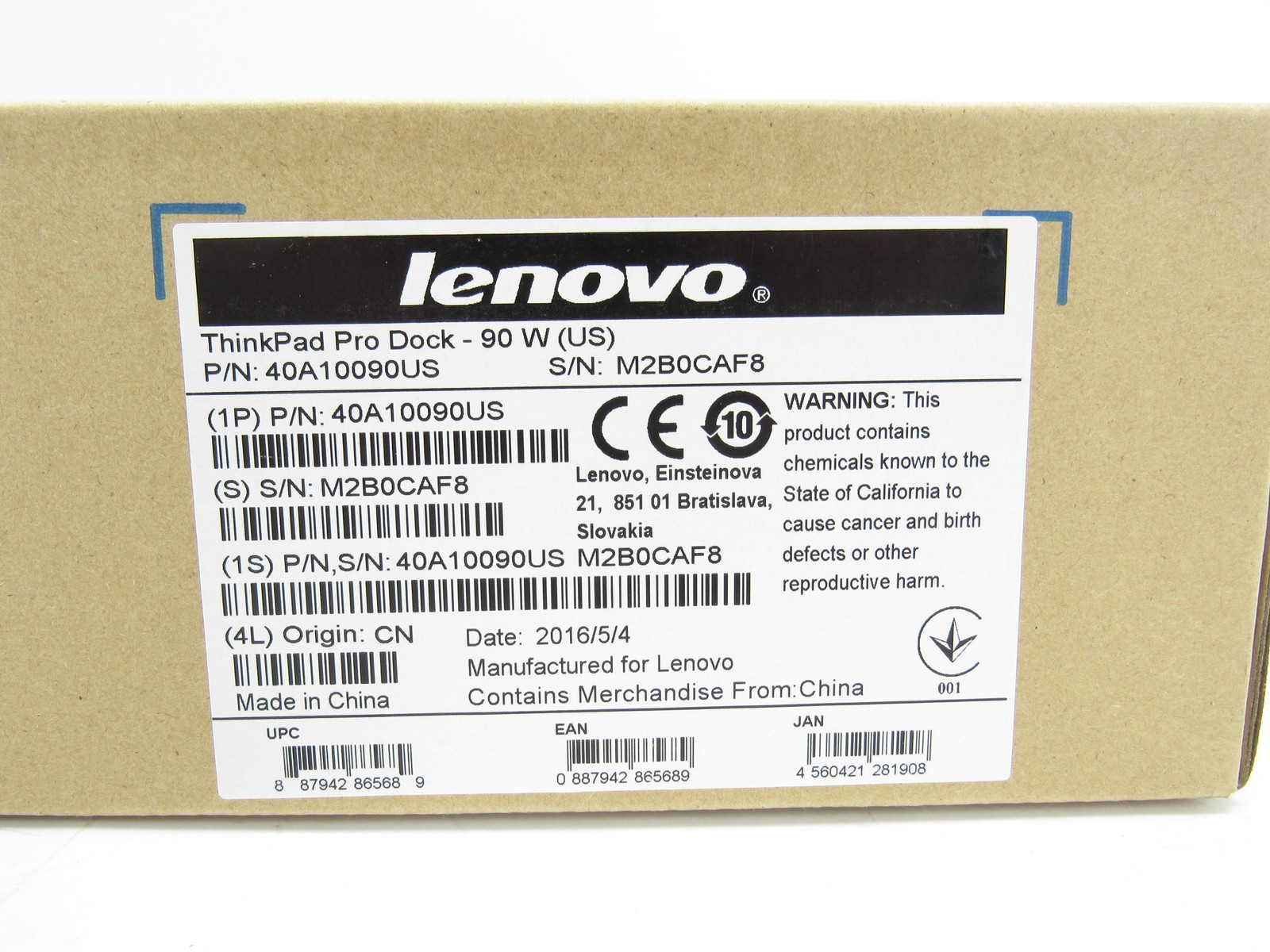 Lenovo 40A10090US ThinkPad Pro Dock 90w Black (New In Box)