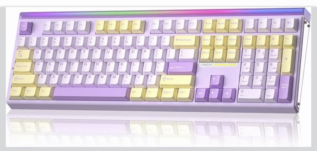 Aula H108 Teclado mecánico silencioso inalámbrico con teclado numérico