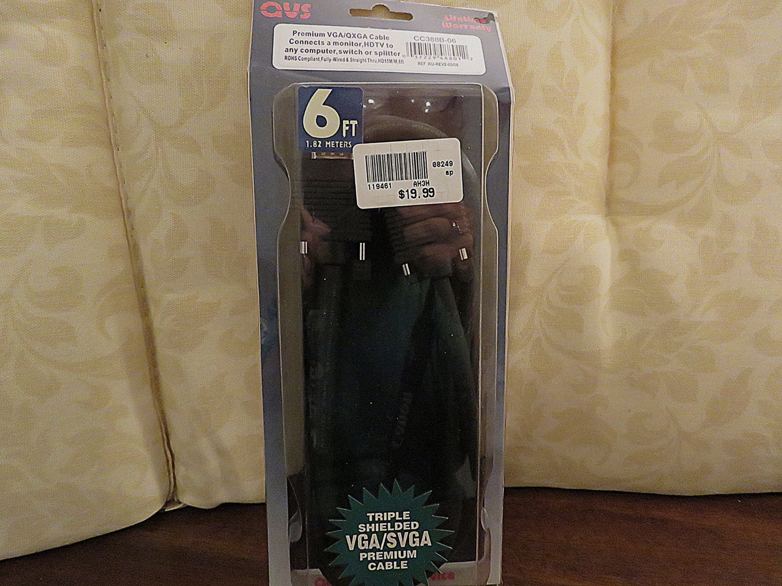QVS Premium VGA/QXGA Cable #CC388B-06 - 6 ft Triple Shielded VGA/SVGA Prem Cable