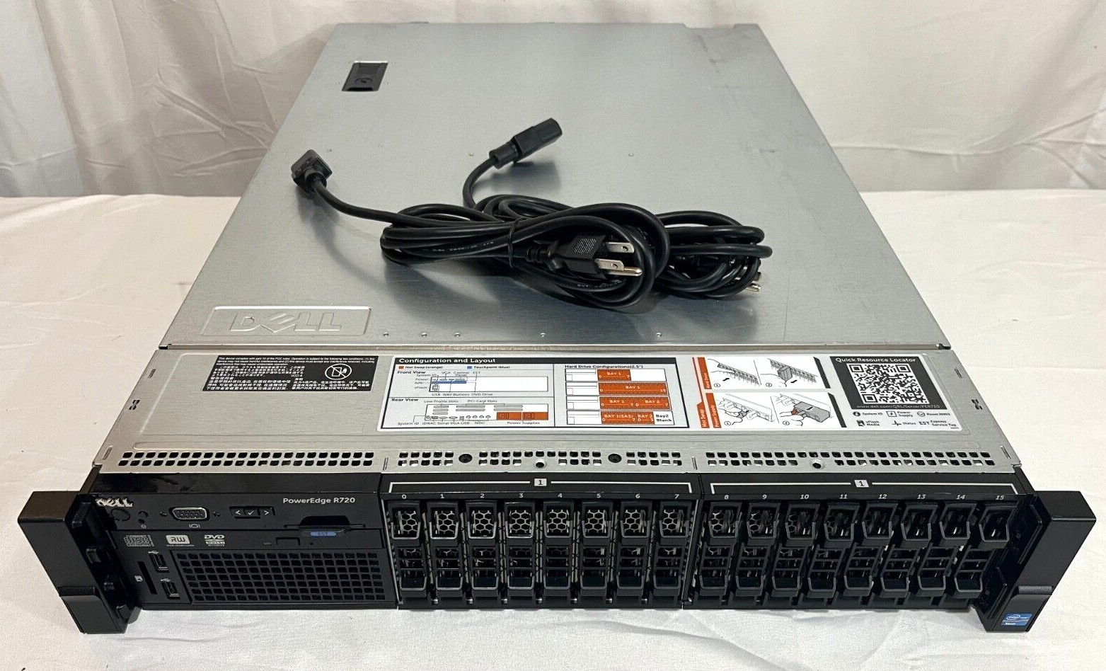 Dell  R720 2U 16-Bay 2.5" VM Server 12-Core CPU 128GB DDR3 RAM 200GB SSD 2x750W