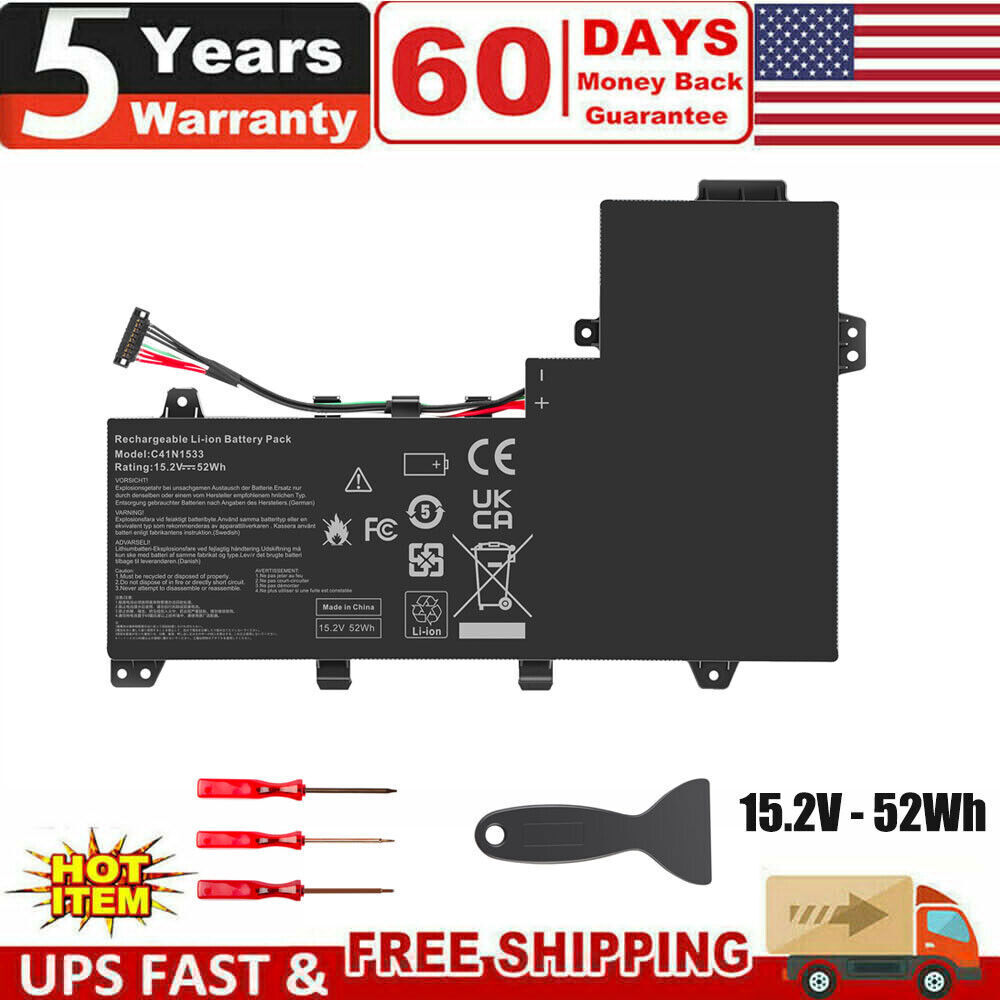 C41N1533 Battery For ASUS Q524U Q534U Q504UQ Q534UX Q534UX-BHI7T19 Q534UXK 52Wh