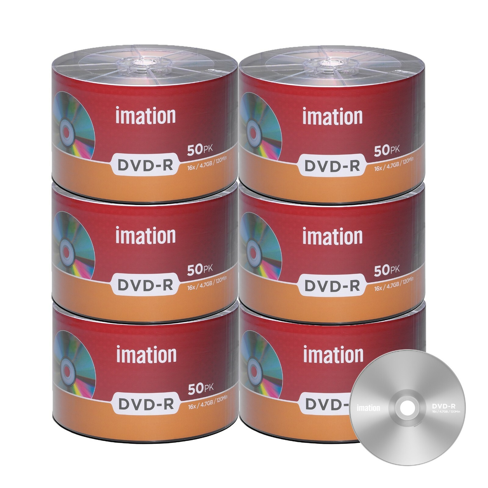 300 Pack Imation DVD-R 16X 4.7GB/120Min Branded Logo Blank Media Recordable Disc