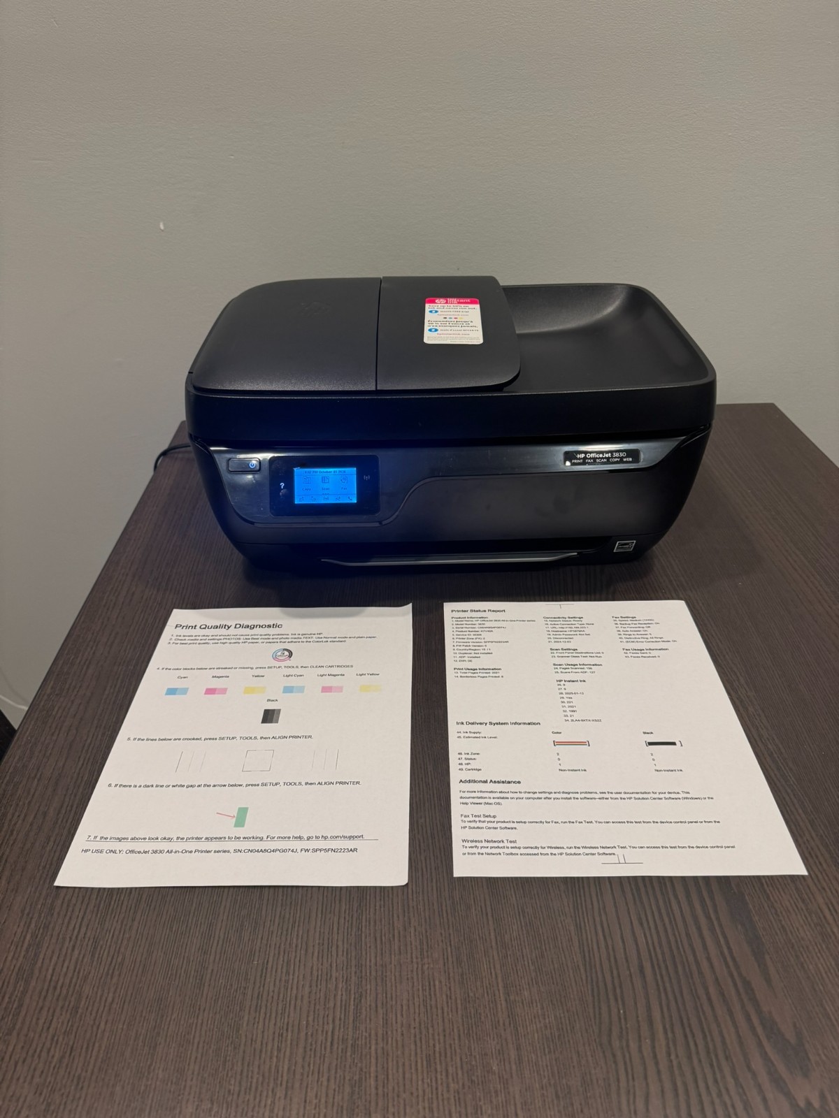 Hp Officejet Printer 3830 Print Fax Scan Copy Web