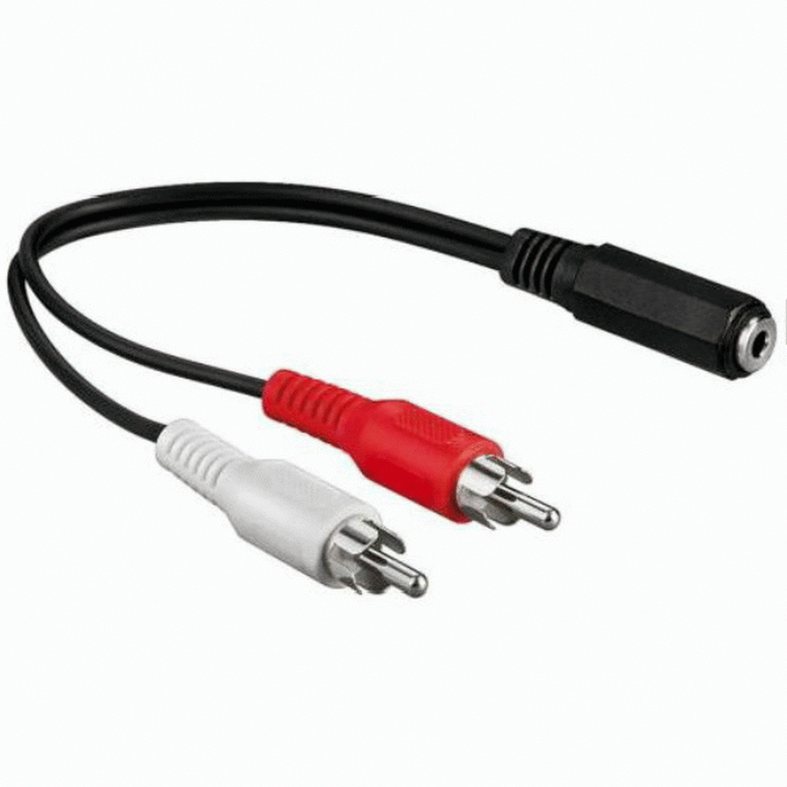 Amiga Adapter Audio Cable for PC Speakers 2x Male RCA 3.5mm Jack Female
