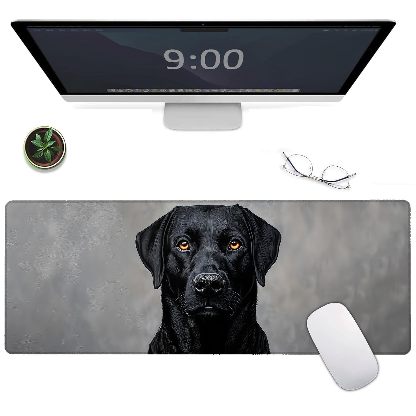 Black Lab Gaming Mouse Pad Labrador Dog Desk Mat Extended 31.5x11.8 Inch