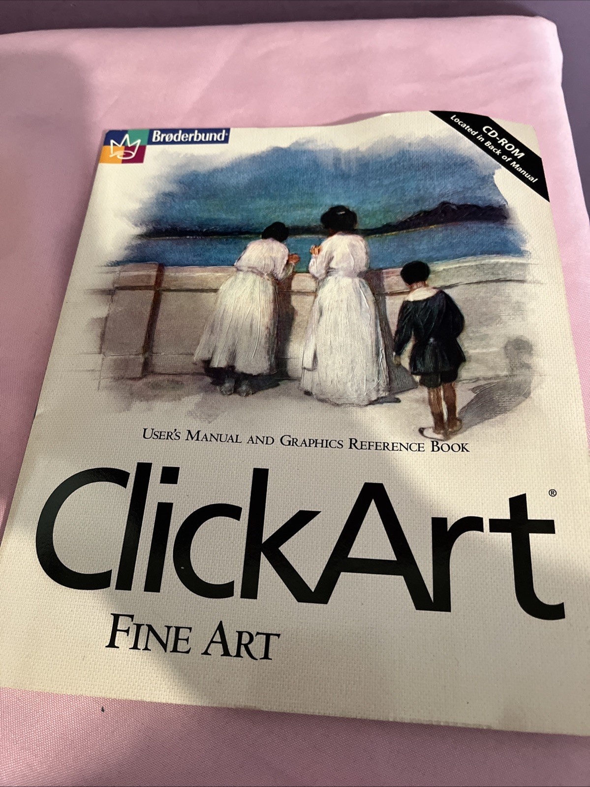 Vintage 1998 Broderbund ClickArt Click Art Fine Art User Guide & CD Rom (Sealed)