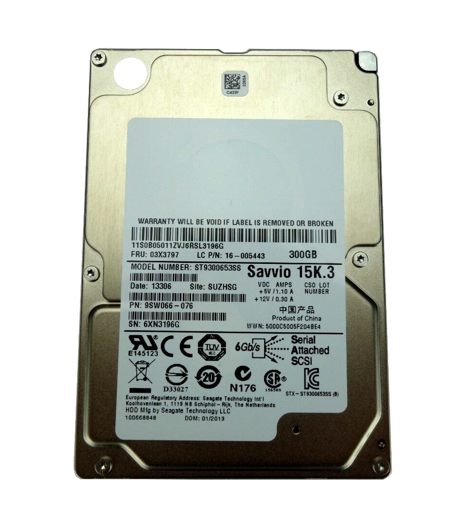 Lenovo 300GB 15K SAS 6Gb/s 2.5" Hard Drive 03X3797