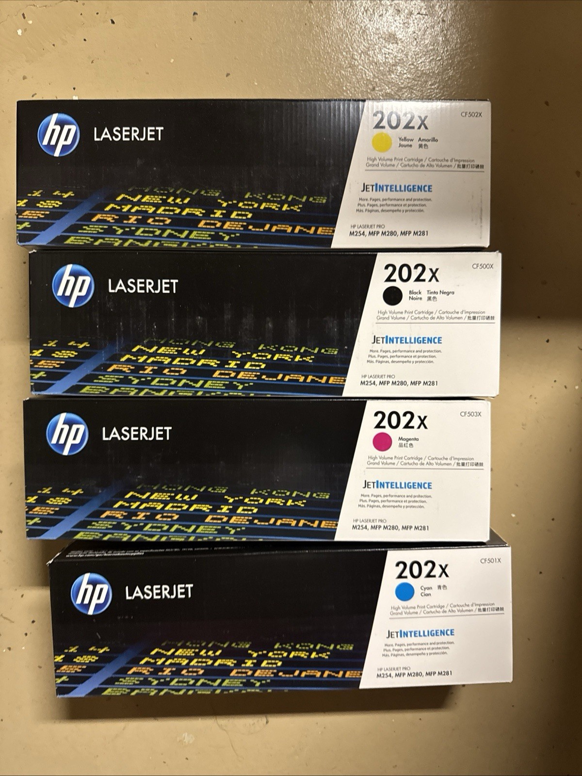 HP 202X Toner 4-Pack | Black Cyan Magenta Yellow | For M281fdw M254dw
