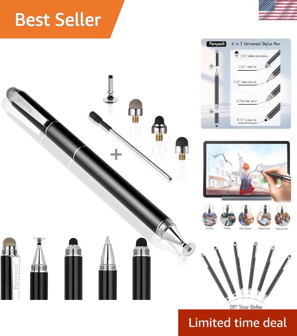 Stylus Pen, 4 in 1 Disc Stylus Pens for Touch Screens, High Precision and Sen...