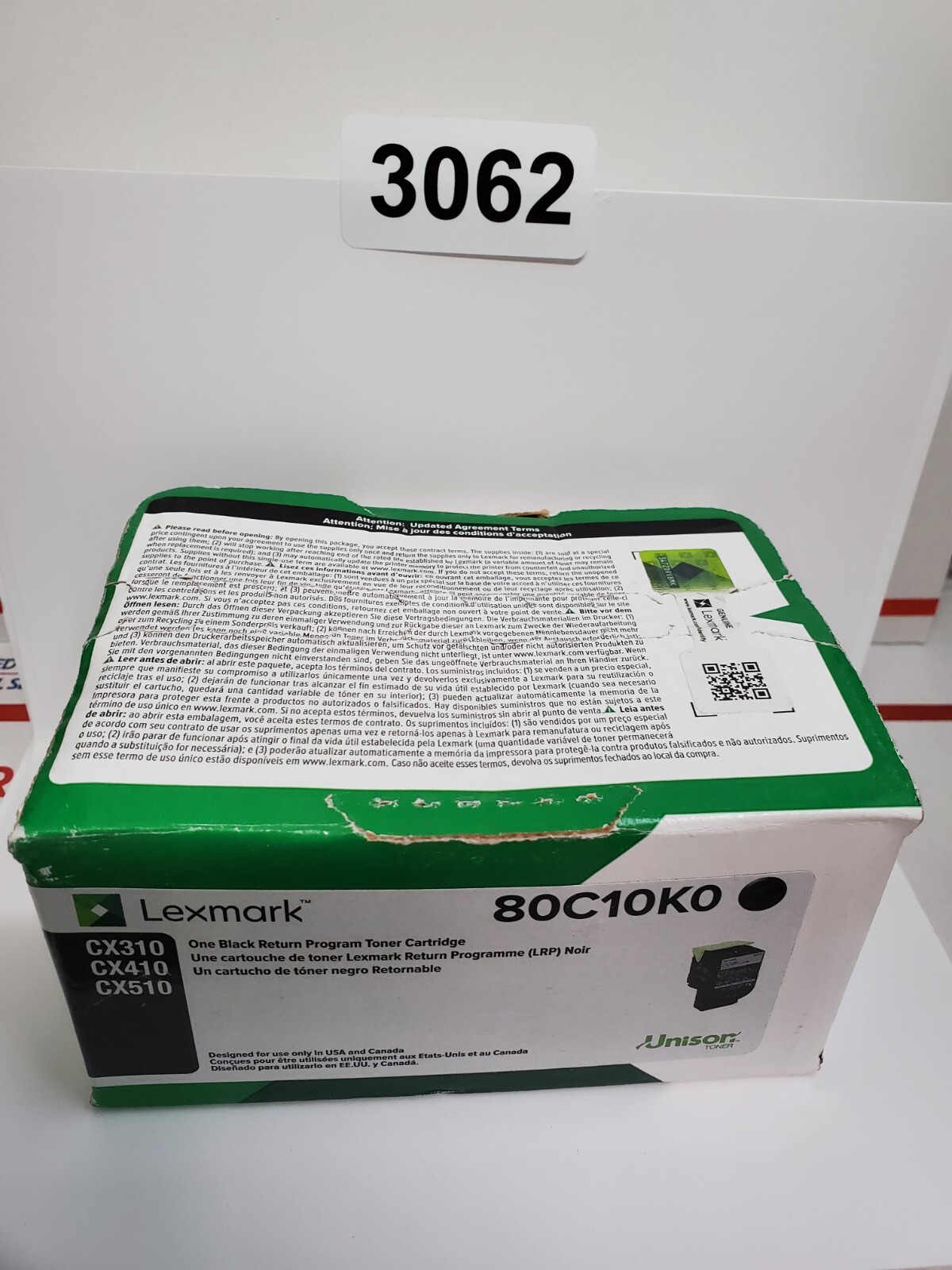 New Lexmark 80C10KO Black  Toner Cartridge expired read*