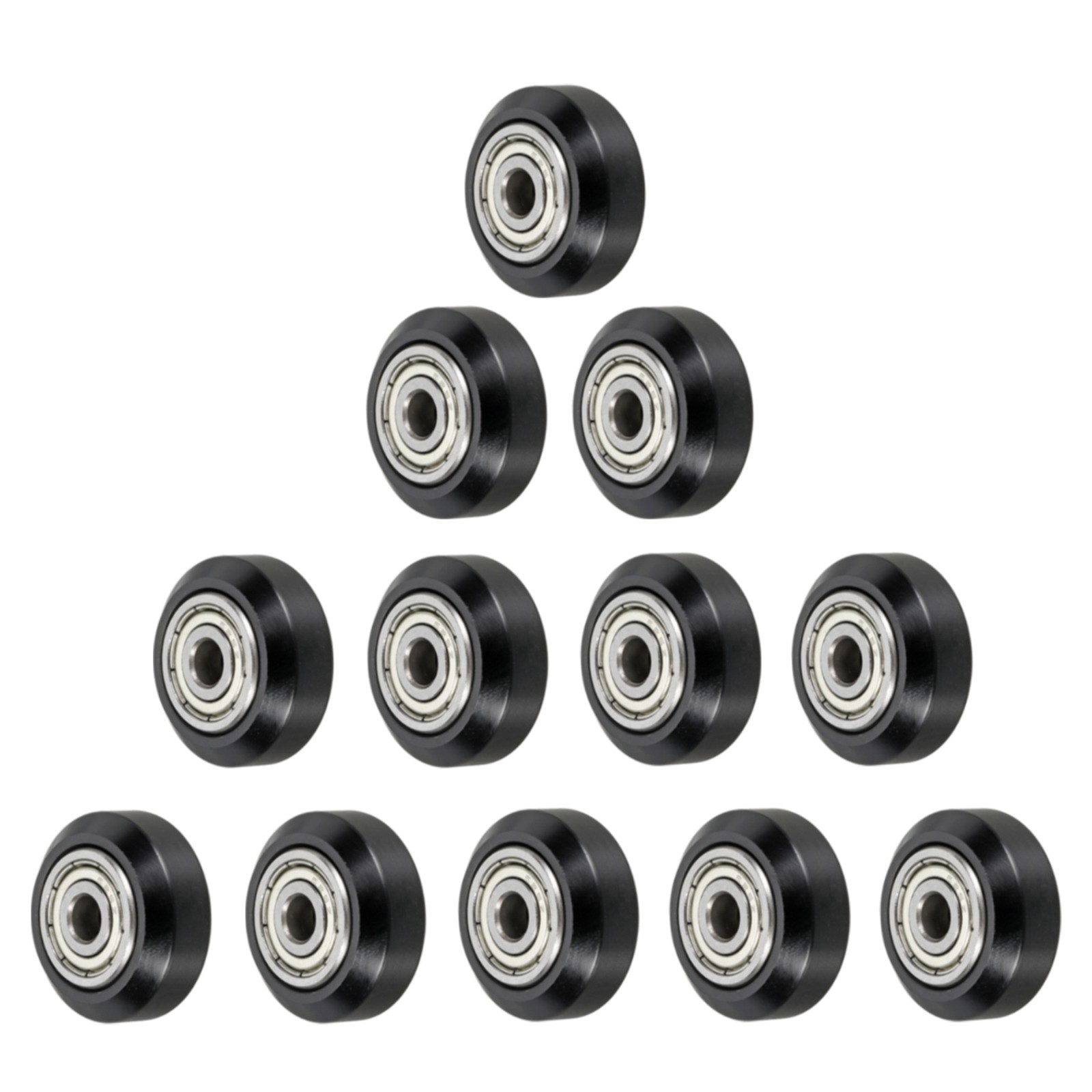 12pcs 3D Printer Wheels Big Slot POM Pulley Wheels Gantry Wheel Black 625zz)