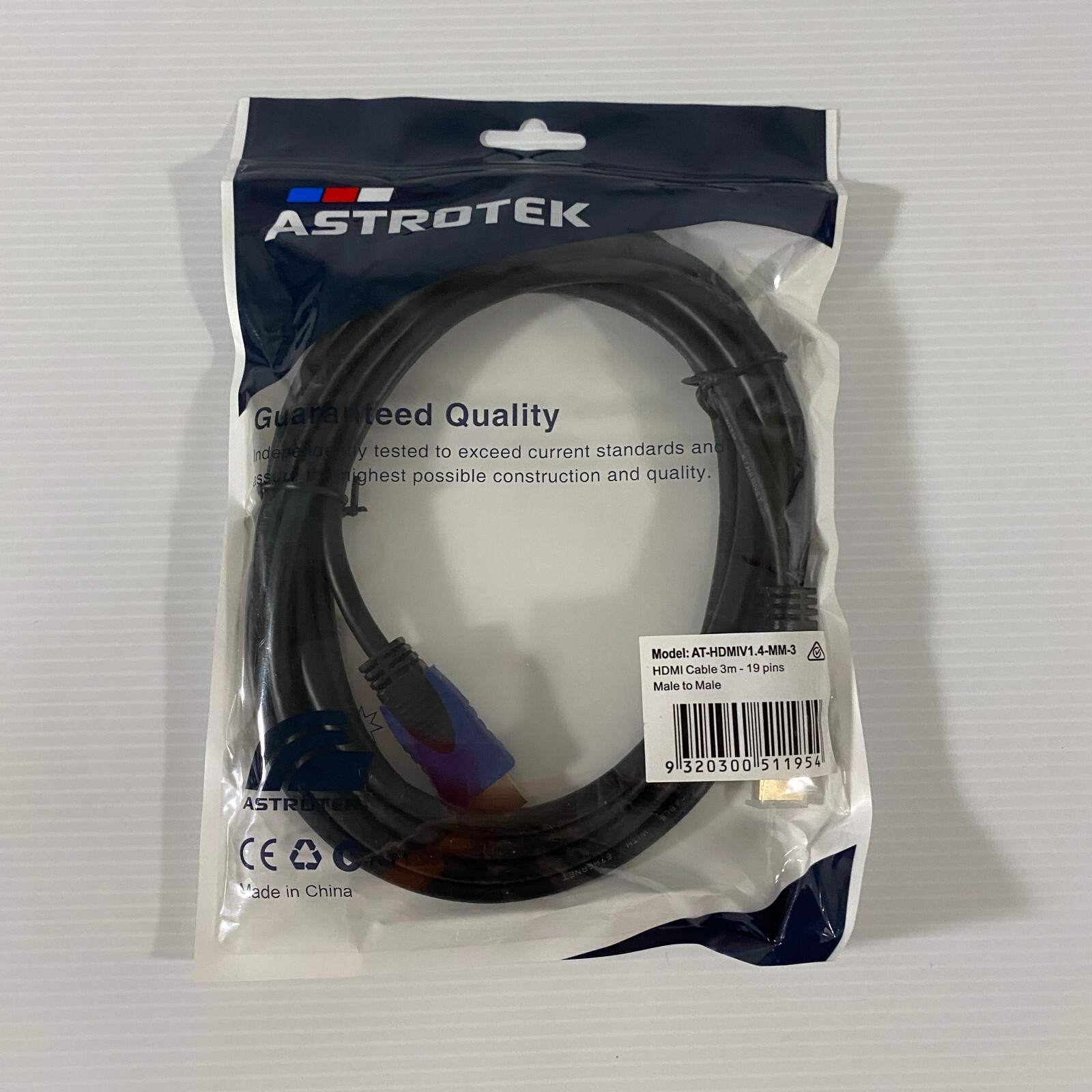 Astrotek HDMI Cable 3m - 19 pins Male to Male 30AWG OD6.0mm PVC Jacket Metal ...