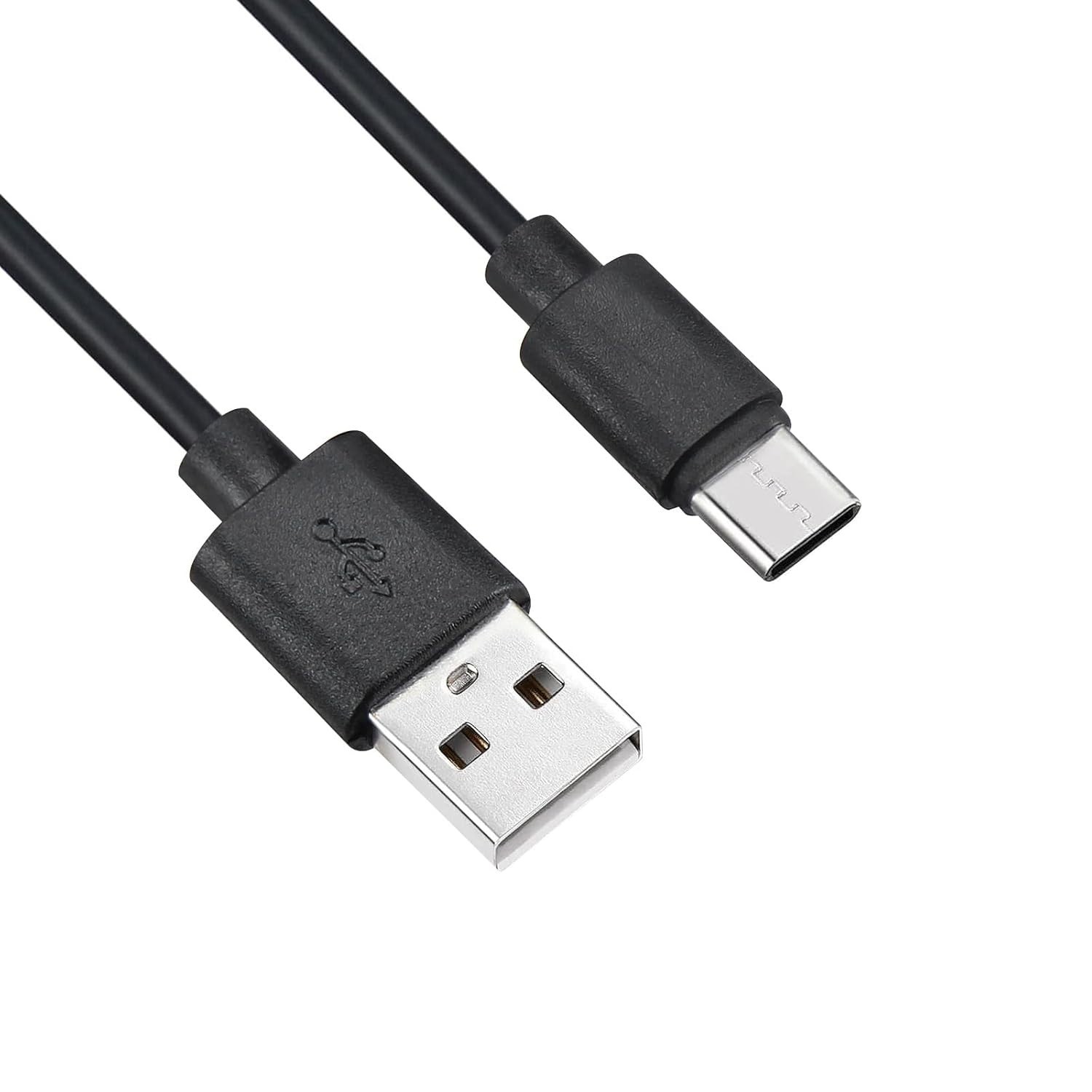 1 ft (12 in) Short USB-A to USB-C Cable Data Sync and Charging Cord, Black