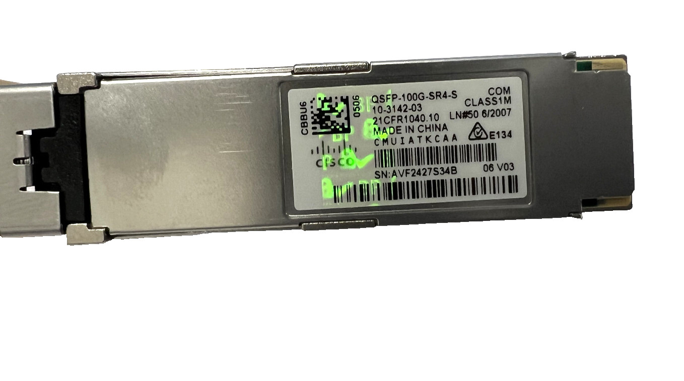 QTY 8 Cisco QSFP-100G-SR4-S 100G QSFP MMF Transceiver W/Hologram 10-3142-03