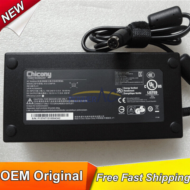 Genuine 4PIN 19.5V 230W MSI GT72VR 7RD-462XES(9s7-178541-462) Charger AC Adapter