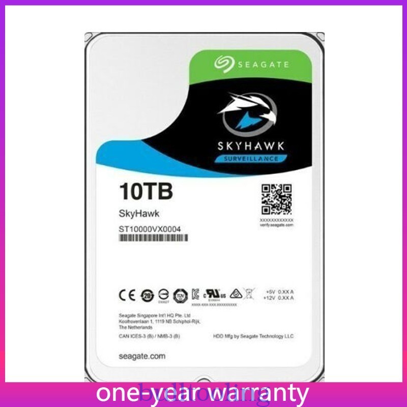 ST10000VX0004 Seagate SkyHawk 10TB Sata 6Gb/s 3.5" 7200RPM 256MB HDD Hard