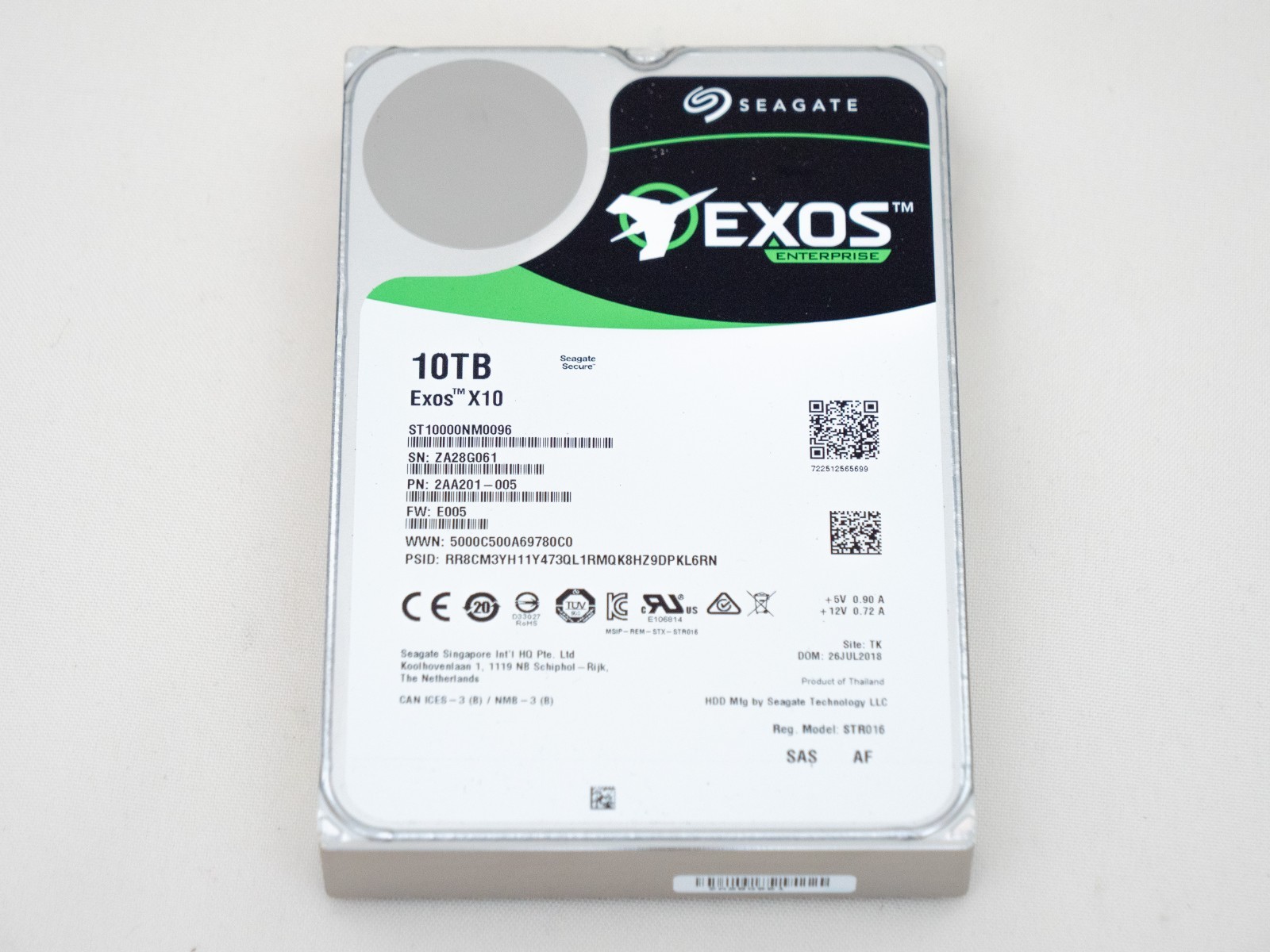 Seagate Exos X10 10TB ST10000NM0096 Hard Drive SAS 7200RPM 3.5" - SMART Good