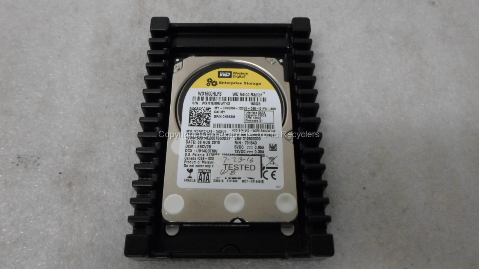 Western Digital Dell WD1600HLFS-75G6U1 0N963M WD1600HLFS VelociRaptor 160GB 10K 