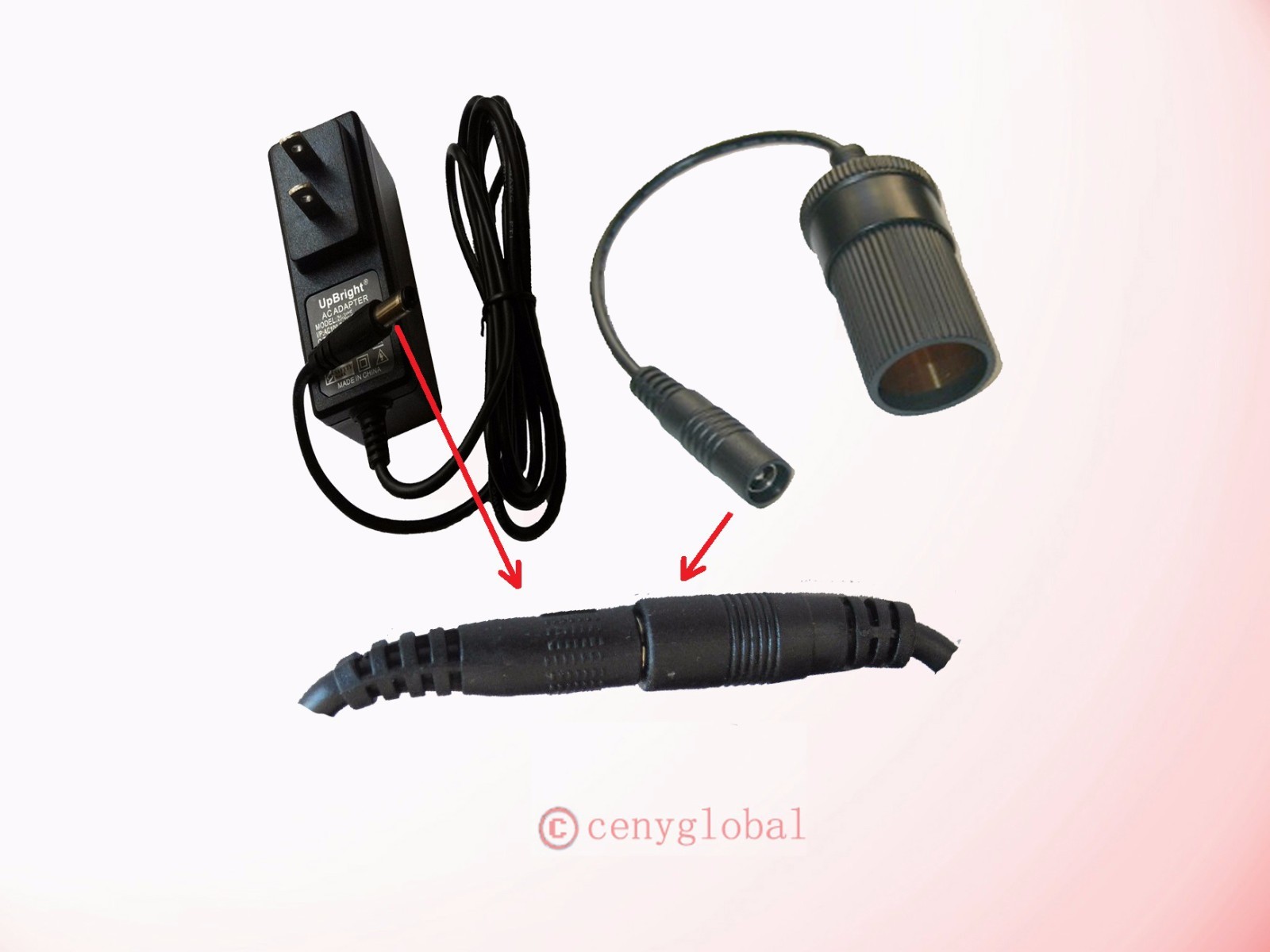 Auto Lighter Socket Plug and 12V DC AC Adapter For Car Charger Power Supply