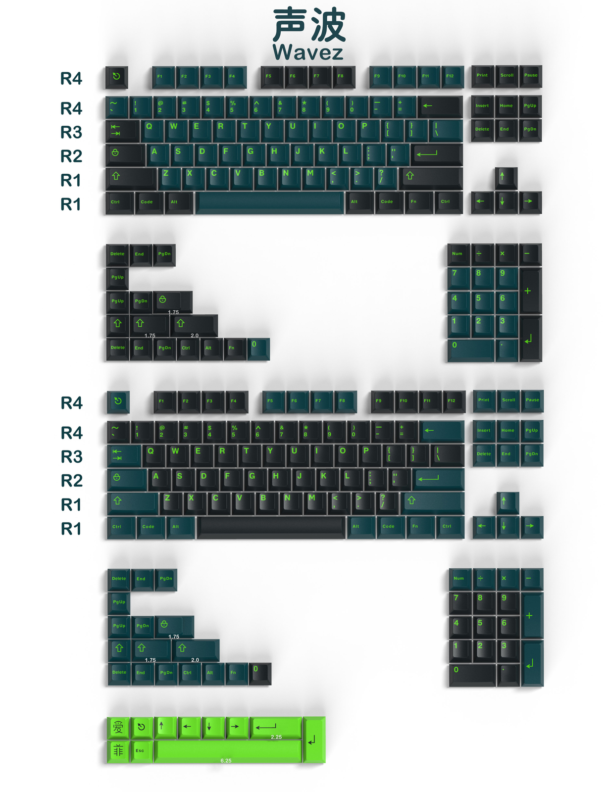 GMK COPY ICON WAVEZ KEYCAP CHERRY PROFILE ABS 253PCS/SET