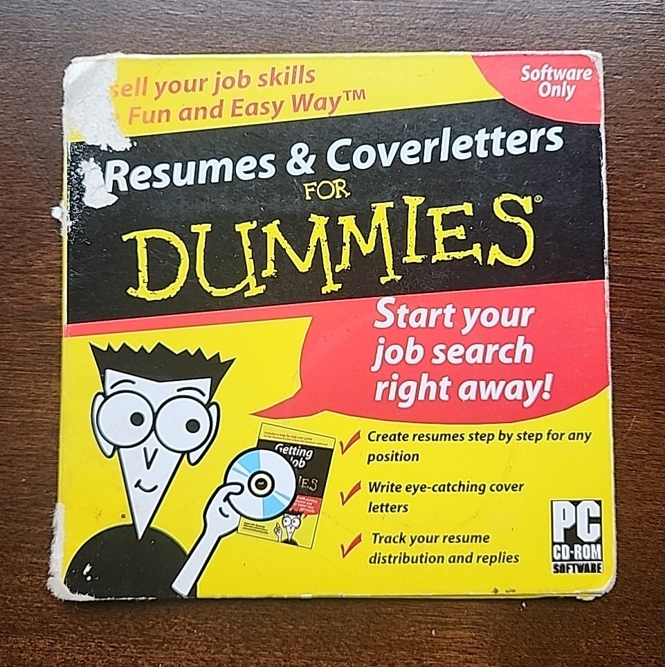 Resumes & Cover Letters for Dummies CD ROM Used In Box
