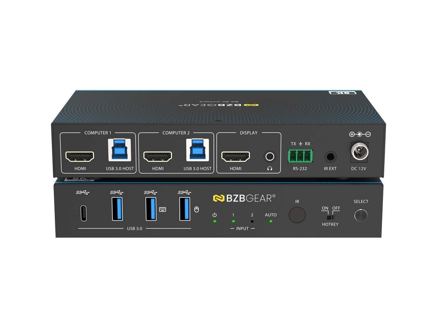 BZBGEAR 8K UHD HDMI 2.1 2x1 KVM Switch USB 3.0/Hotkey/IR BG-8K-KVM21A