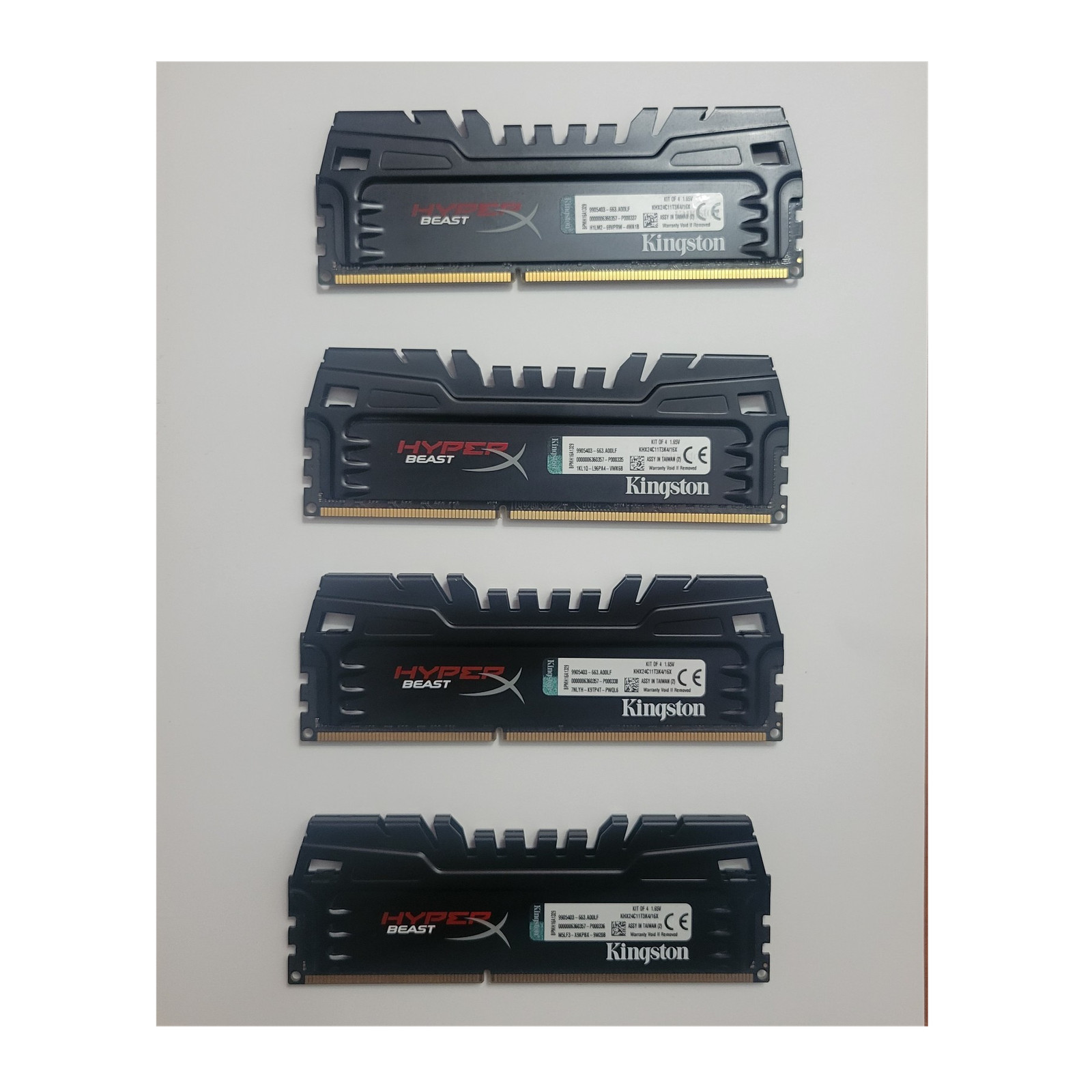 Kingston HyperX Beast 16GB LOT OF 4 (4x4GB) DDR3-1866 PC3-14900 DIMM Non-ECC