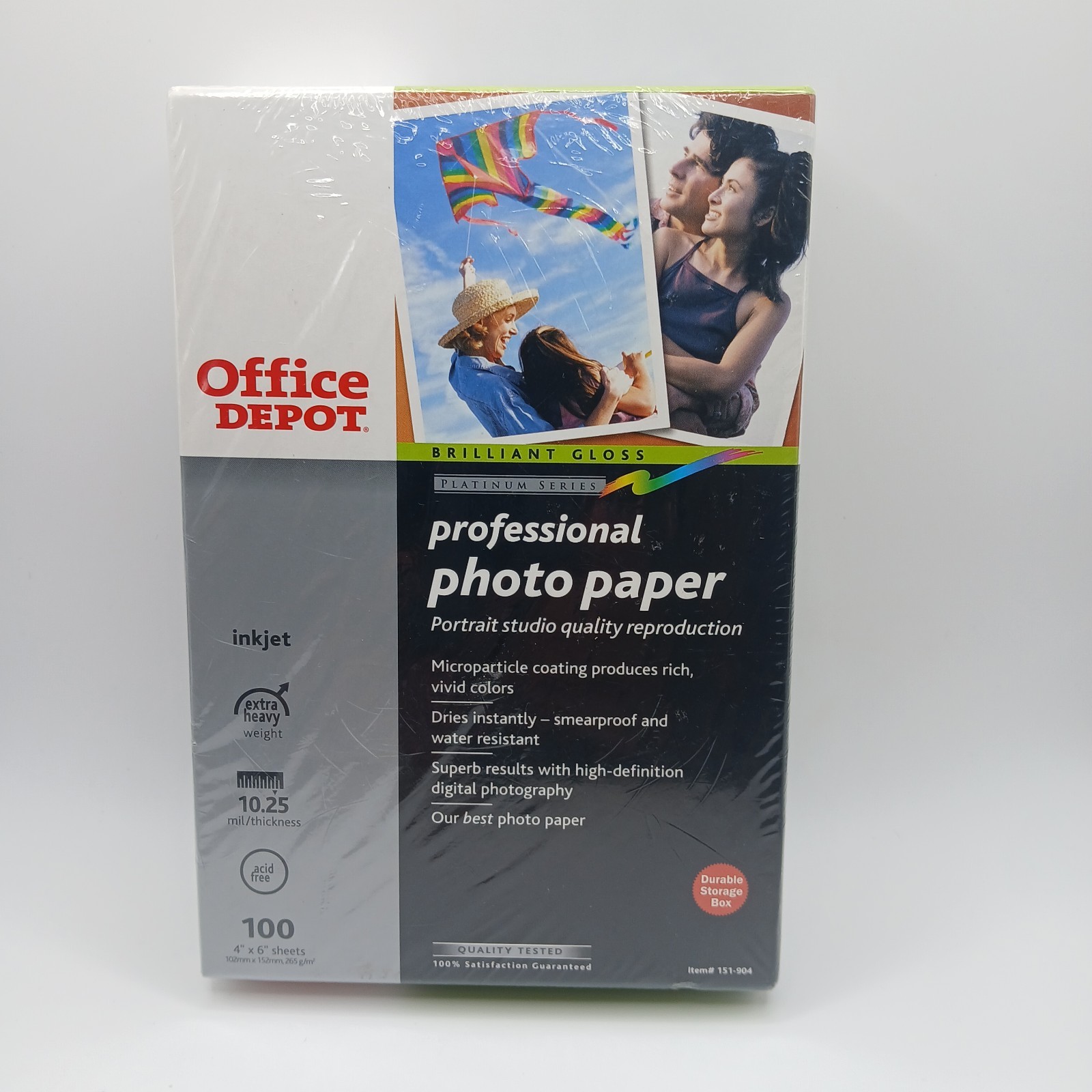 Office Depot Brilliant Gloss Professional Photo Paper 4x6" 100 Sheet New Sealed