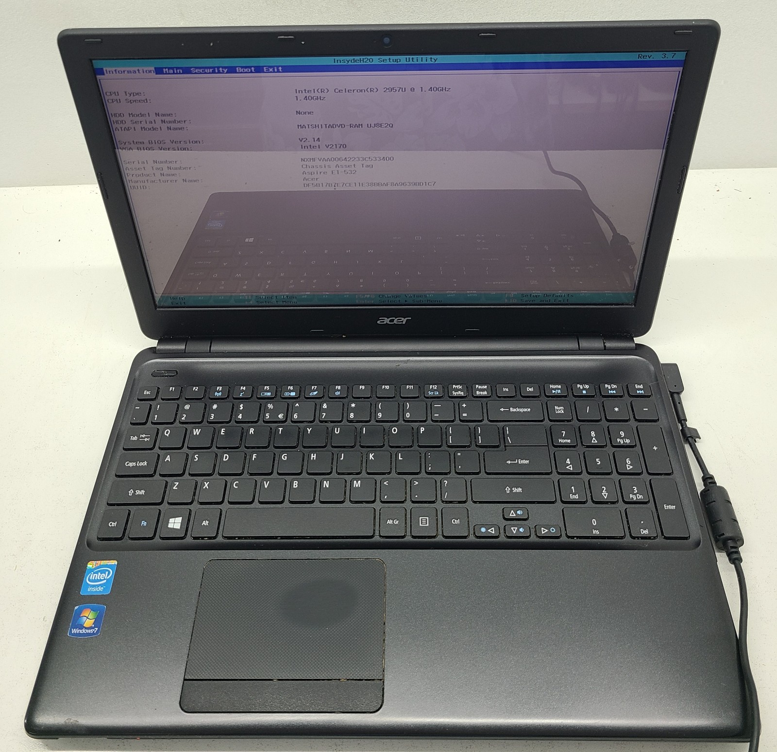Acer Aspire E1-532-2616 15.6" Laptop Intel Celeron 2957U 4GB Ram NO HD/OS (FL)