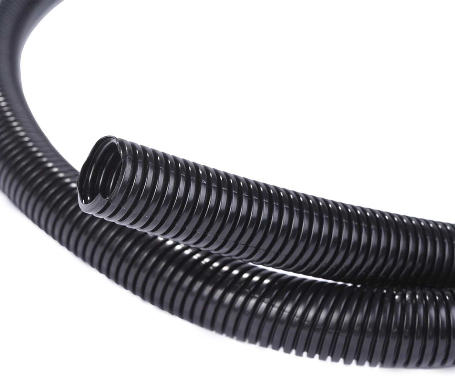 Tubo Corrugado Ranurado 1/4" x 25 Pies Protector de Cables Negro