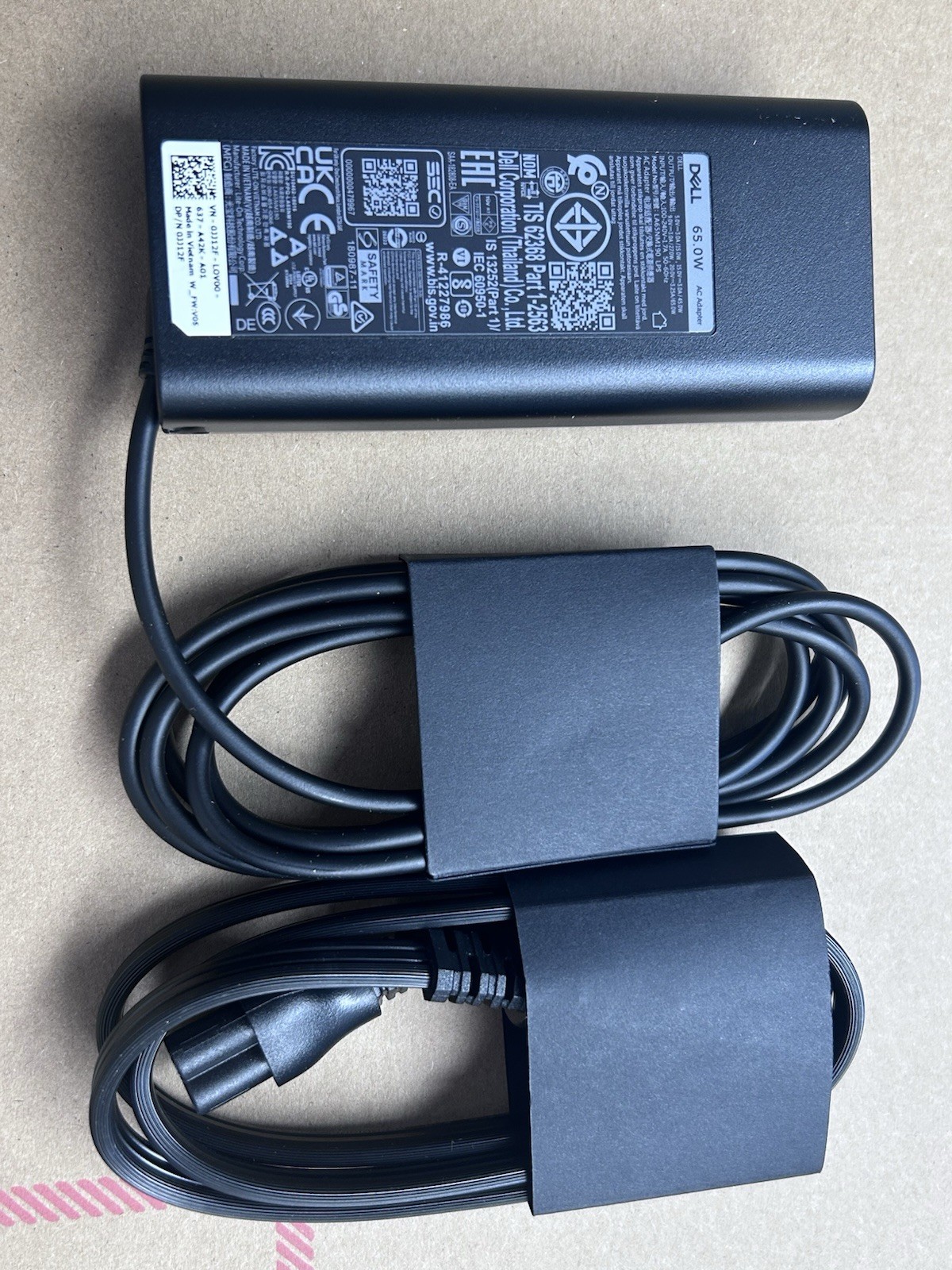 Geniune OEM DELL 65W USB-C Type C LAPTOP AC ADAPTER CHARGER OEM Cord 0JJ12F NEW